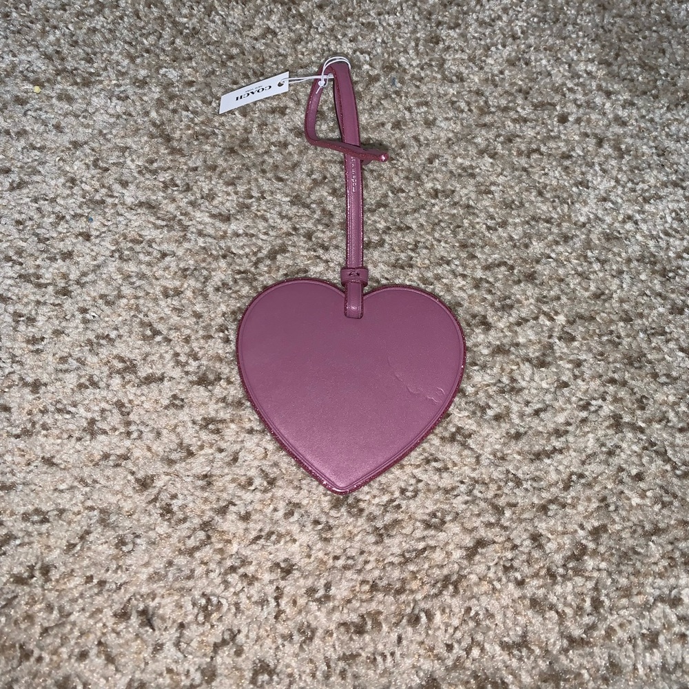 COACH Heart Ornament Primrose Leather Charm Heart